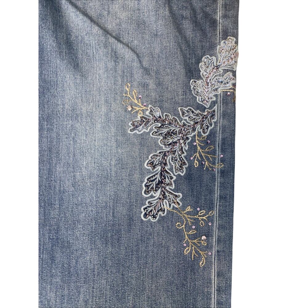 Embellished Embroidered Chico’s NWT Women’s Jeans Wide Leg Size 4R / US 20R - Picture 3 of 13